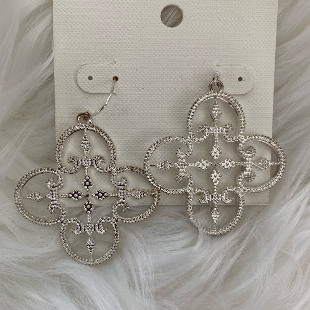 Susan Shaw pierced silver earrings.  NWT.